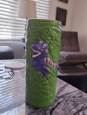 Tiki Mug Green Ceramic 7.5" Barware T-REX Restaurant Orlando